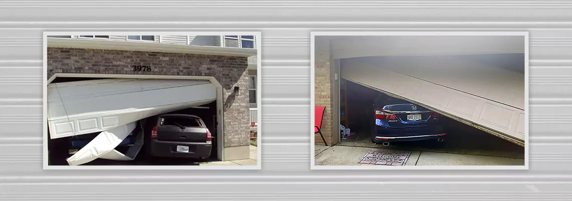 Repair Commercial Garage Door Got Hit By A Car in Skokie, Illinois